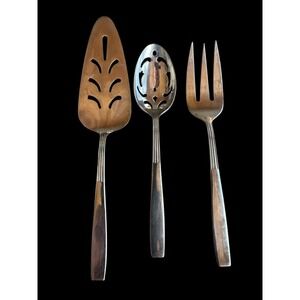 VTG MCM AMC 3 PC Serving Set Stainless Steel Japan Athena Fork Spoon Server